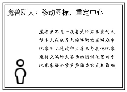 魔兽聊天：移动图标，重定中心